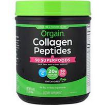 Orgain, Kolageno peptidai, Plus 50 supermaisto produktų, be skonio, 1 svaras (454 g)