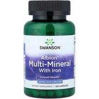 Swanson Vitamins, Albion® Multi-Mineral su geležimi, 120 kapsulių