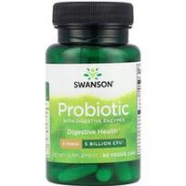 Swanson Vitamins, Probiotikas su virškinimo fermentais, 5 milijardai KSV, 60 daržovių dangtelių