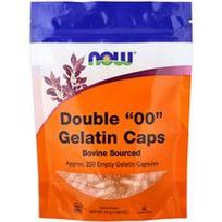 NOW Foods, Dvigubi 00 želatinos dangteliai, apie 250 tuščių želatinos kapsulių, 1,06 uncijos (30 g)