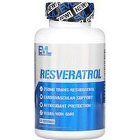 EVLution Nutrition, Resveratrolis, 250 mg, 60 daržovių kapsulių