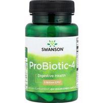 Swanson Vitamins, „ProBiotic-4“, 60 veganiškų „Embo Caps®“ kapsulių AP
