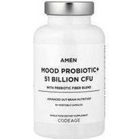Codeage, Mood Probiotic +, su prebiotinių skaidulų mišiniu, 60 vegetariškų kapsulių