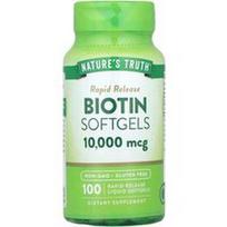 Nature's Truth, Biotinas, 10 000 mcg, 100 greito atpalaidavimo skystų minkštųjų gelių