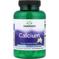 Swanson Vitamins, Kalcis, vanilinis kremas, 100 kramtomųjų tablečių