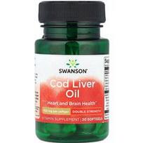 Swanson Vitamins, Menkių kepenų aliejus, dvigubo stiprumo, 30 minkštųjų gelių