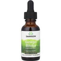 Swanson Vitamins, Ginkmedžio skystas ekstraktas, be alkoholio ir cukraus, 1 fl oz (29,6 ml)