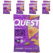 Quest Nutrition, Tortilijos stiliaus baltymų traškučiai, pakrauti taco, 8 maišeliai, po 1.1 uncijos (32 g)