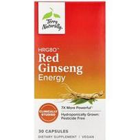 Terry Naturally, HRG80™ raudonojo ženšenio energija, 30 kapsulių (200 mg vienoje kapsulėje)