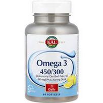 KAL, Omega 3 450/300, 60 minkštųjų gelių (1,280 mg viename minkštajame gelyje)