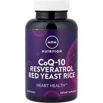 MRM Nutrition, Kofermentas Q-10, resveratrolis, raudonųjų mielių ryžiai, 60 minkštųjų kapsulių
