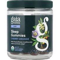 Gaia Herbs, Miego guminukai, vyšnių ir apelsinų skonio, 40 guminukų