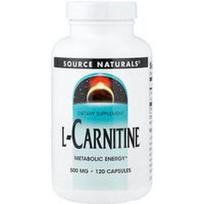 Source Naturals, L-karnitinas, 500 mg, 120 kapsulių