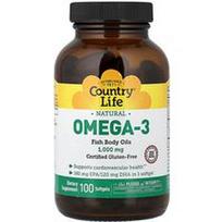 Country Life, Natūralios Omega-3, 100 minkštųjų kapsulių