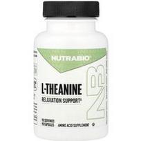 NutraBio, L-teaninas, 90 kapsulių (200 mg vienoje kapsulėje)