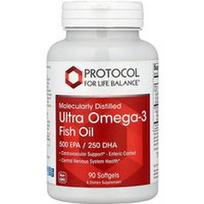 Protocol for Life Balance, Molekuliniu būdu distiliuoti Ultra Omega-3 žuvų taukai, 90 minkštųjų kapsulių