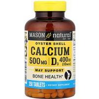 Mason Natural, Austrių lukštas Calcium Plus D3, 250 tablečių