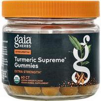 Gaia Herbs, Ciberžolės aukščiausios guminukai®, papildomo stiprumo, citrinų imbieras, 60 guminukų