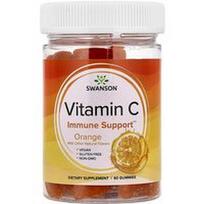 Swanson Vitamins, Vitamino C guminukai, apelsinų spalvos, 60 guminukų