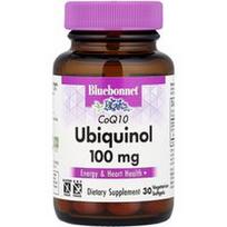 Bluebonnet Nutrition, CoQ10 ubichinolis, 100 mg, 30 vegetariškų minkštųjų kapsulių
