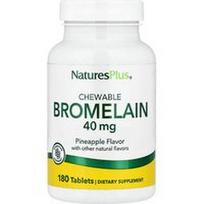 NaturesPlus, Kramtomasis bromelainas, ananasai, 40 mg, 180 tablečių