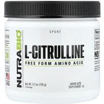 NutraBio, L-citrulinas, laisvos formos aminorūgštis, 5.3 uncijos (150 g)