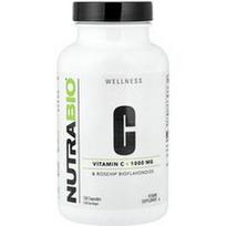 NutraBio, Vitaminas C ir erškėtuogių bioflavonoidai, 120 kapsulių