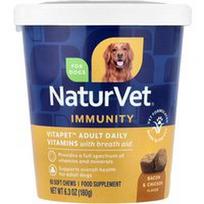 NaturVet, VitaPet Adult, kasdieniai vitaminai + kvėpavimo priemonė, šunims, 60 minkštų kramtomųjų, 6.3 oz (180 g)