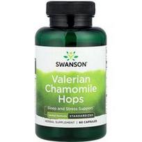 Swanson Vitamins, Valerijono ramunėlių apyniai, 60 kapsulių