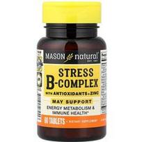 Mason Natural, B vitaminų kompleksas nuo streso su antioksidantais ir cinku, 60 tablečių