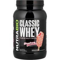 NutraBio, Klasikinis išrūgų baltymas, braškių pyragas, 2 svarai (907 g)