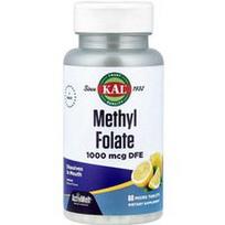 KAL, Metilo folatas, citrina, 1 000 mcg DFE, 60 mikro tablečių
