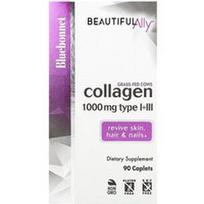 Bluebonnet Nutrition, „Beautiful Ally®“, I ir III tipo kolagenas, 1000 mg, 90 kapsulių