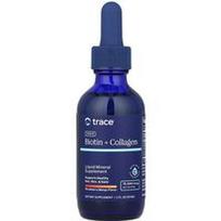 Trace, Joninis biotinas + kolagenas, braškių mangas, 75 000 mcg, 2 fl oz (59 ml)