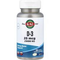 KAL, Vitaminas D-3, 200 minkštųjų kapsulių