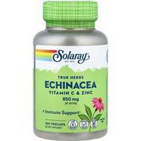 Solaray, Tikros žolelės, ežiuolė, vitaminas C ir cinkas, 100 daržovių kapsulių