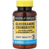 Mason Natural, Gliukozamino chondroitinas su kolagenu ir hialurono rūgštimi, 90 kapsulių