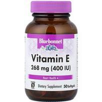 Bluebonnet Nutrition, Vitaminas E, 268 mg (400 TV), 50 minkštųjų gelių