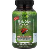 Irwin Naturals, Azoto oksidas Pre-Sport® su L-citrulinu, 60 skystų minkštųjų kapsulių
