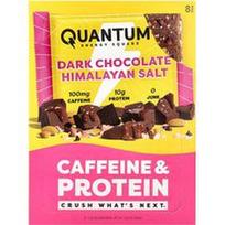 Quantum Energy Square, Kofeino ir baltymų batonėlis, juodojo šokolado ir Himalajų druskos, 8 batonėliai po 48 g (1,69 uncijos)