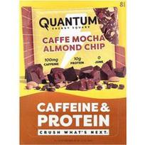 Quantum Energy Square, Kofeino ir baltymų batonėlis, „Caffe Mocha“ su migdolų gabaliukais, 8 batonėliai po 48 g (1,69 uncijos)