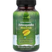 Irwin Naturals, Ašvaganda, ypač stiprus, 60 skystų minkštųjų kapsulių