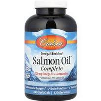 Carlson, Omega-3 praturtintas lašišos aliejus Complete, 240 minkštų gelių