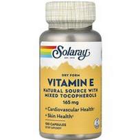 Solaray, Sausos formos vitaminas E, 165 mg, 100 kapsulių