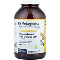 Metagenics, OmegaGenics®, žuvų taukai EPA-DHR, natūralūs citrinų-žaliųjų citrinų, 720 mg, 240 minkštųjų gelių