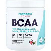 Nutricost, Moterims, BCAA, braškių limonadas, 342 g