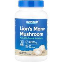 Nutricost, Lion's Mane grybas, 90 kapsulių (700 mg vienoje kapsulėje)