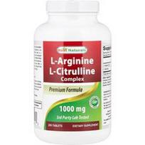 Best Naturals, L-argininas, L-citrulino kompleksas, 1000 mg, 250 tablečių