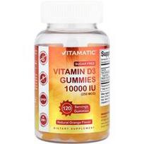 Vitamatic, Vitamino D3 guminukai, natūralūs apelsinai, 250 mcg (10 000 TV), 120 guminukų