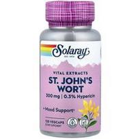 Solaray, Gyvybiniai ekstraktai, jonažolė, 300 mg, 120 daržovių kapsulių